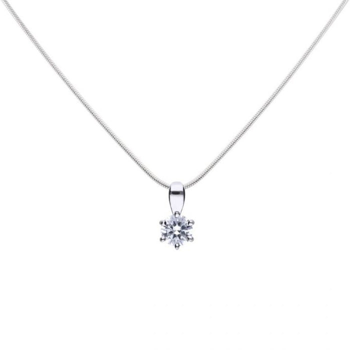 CZ Solitaire Pendant-|0.75ct