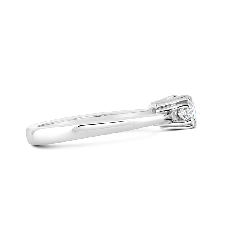 Damiani Round Brilliant Three Stone Diamond Ring 0.66ct