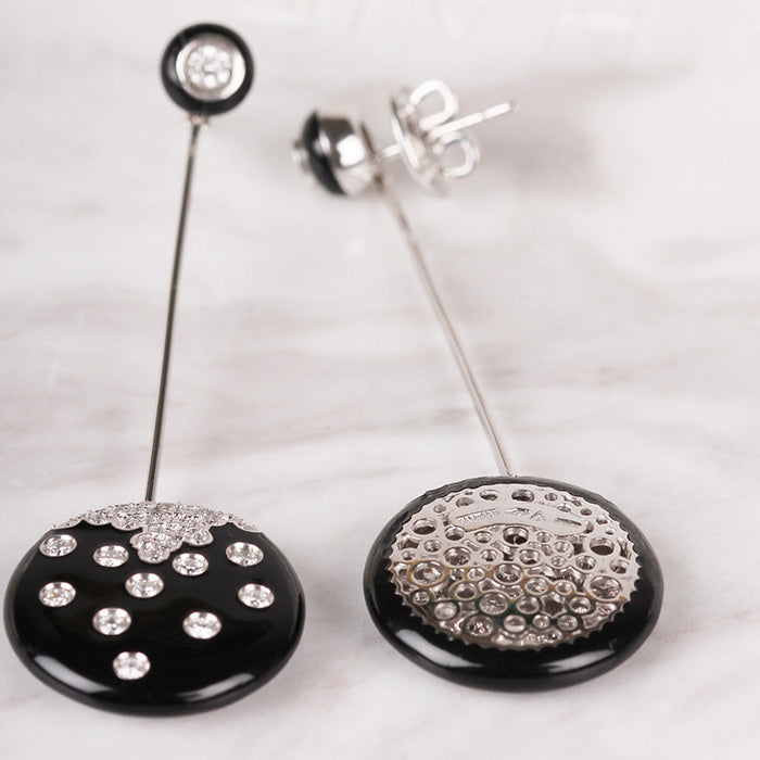 Damiani Diamond & Onyx Drop Earrings