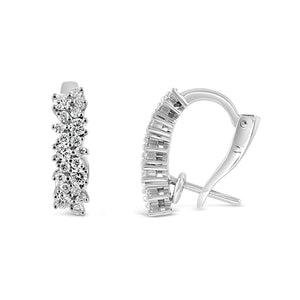Damiani Diamond Floral Cluster Hoop Earrings