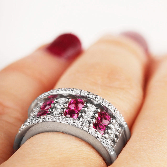 Diamond & Ruby Layer Ring