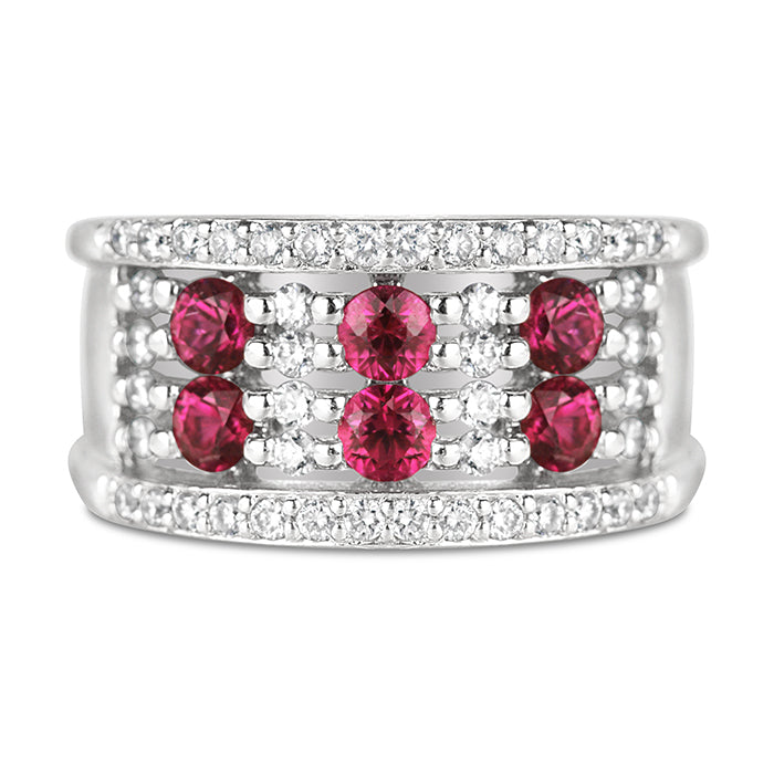 Diamond & Ruby Layer Ring