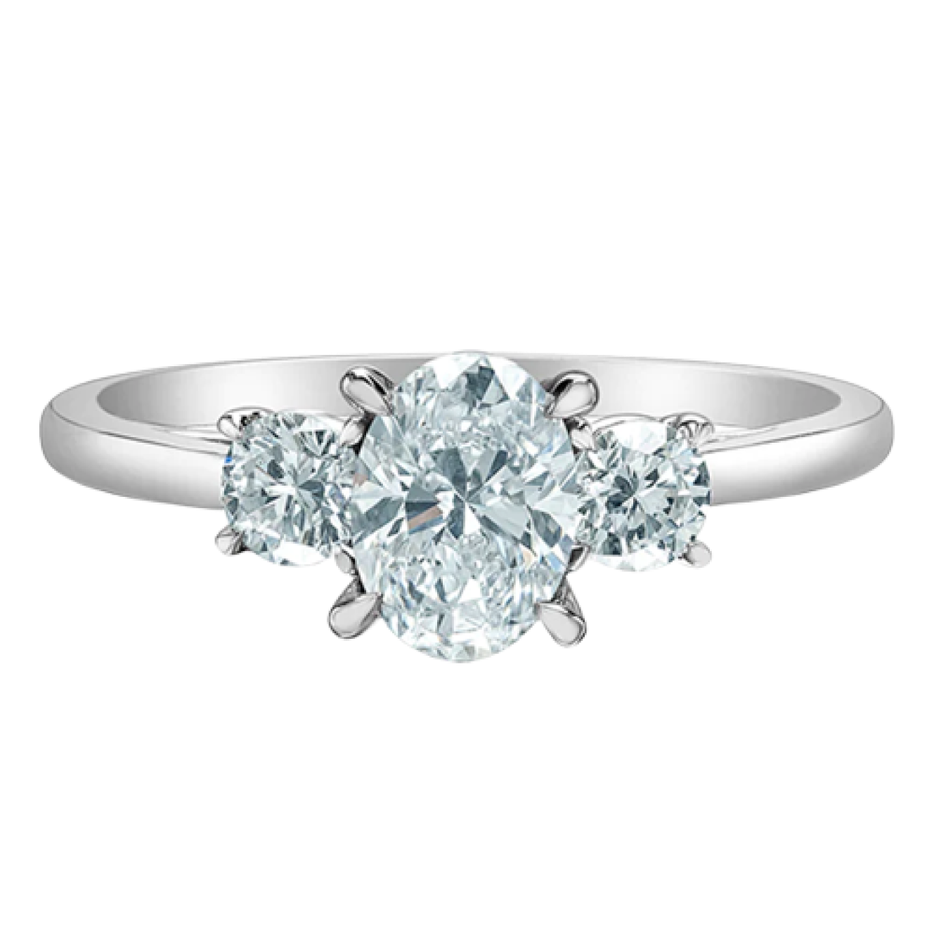 Oval & Round Brilliant Three Stone Engagement Ring 1.50ct - Test