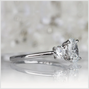 Oval & Round Brilliant Three Stone Engagement Ring 1.50ct - Test