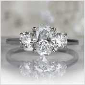 Oval & Round Brilliant Three Stone Engagement Ring 1.50ct - Test