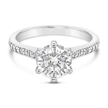 Load image into Gallery viewer, Round Brilliant Cut Solitaire 6 Claw 1.42ct Laboratory Grown Diamond Engagement Ring