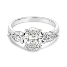 Load image into Gallery viewer, Oval &amp; Pear Three Stone Engagement Ring 1.20ct - Laboratory Grown Diamonds