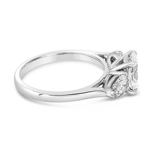 Oval & Pear Three Stone Engagement Ring 1.20ct - Laboratory Grown Diamonds