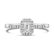 Load image into Gallery viewer, Emerald Halo Engagement Ring - Laboratory Grown Diamonds
