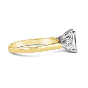 Emerald & Pear Three Stone Diamond Engagement Ring 1.80ct