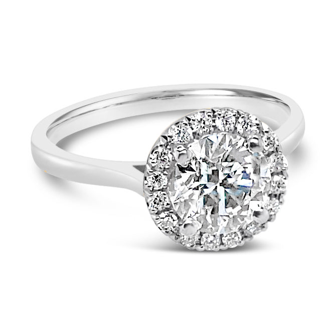 Round Brilliant Halo Engagement Ring 1.60ct
