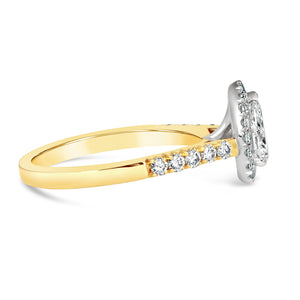 Pear Halo Engagement Ring 0.90ct- Laboratory Grown Diamonds