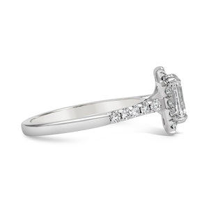 Emerald Halo Engagement Ring - Laboratory Grown Diamond