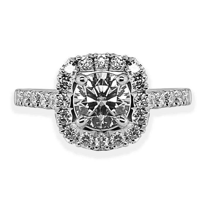 Cushion Halo Engagement Ring 1.30ct