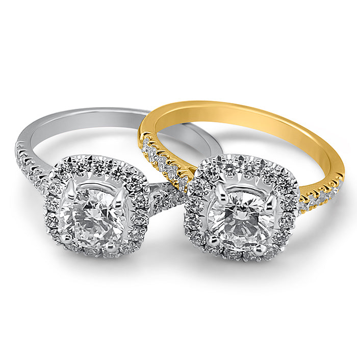 Cushion Halo Engagement Ring 1.30ct