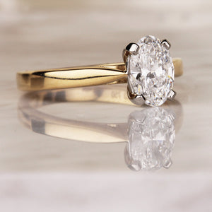 Oval Solitaire Engagement Rings 1ct - Laboratory Grown Diamond