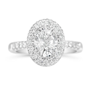 Oval Halo Engagment Ring 1.50ct