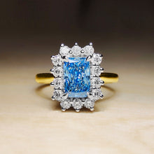 Load image into Gallery viewer, Blue Diamond Cluster Engagement Ring 2.21ct