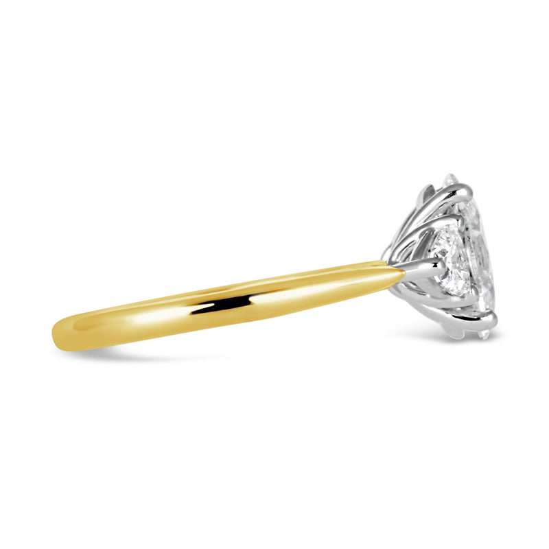 Oval & Trillion Three Stone Engagement Ring 2.12ct