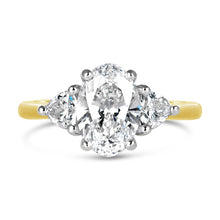 Load image into Gallery viewer, Oval &amp; Trillion Three Stone Engagement Ring 2.12ct
