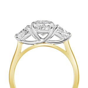 Oval & Trillion Three Stone Engagement Ring 2.70ct