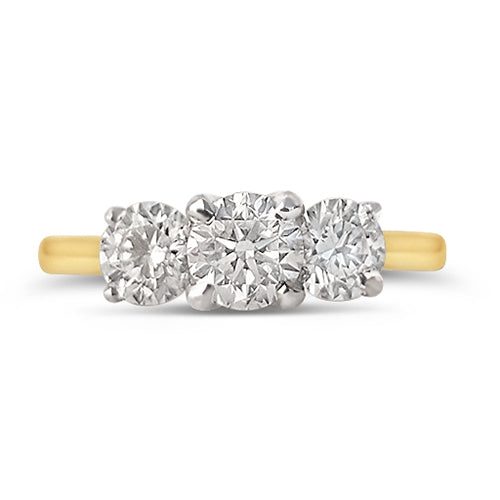 Round Brilliant Three Stone Engagement Ring