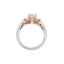 Load image into Gallery viewer, Round Brilliant Two Tone Three Stone Engagement Ring