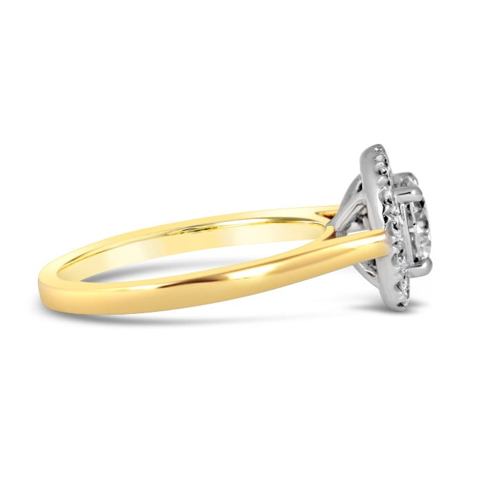 Round Brilliant Halo Engagement ring 1.00ct