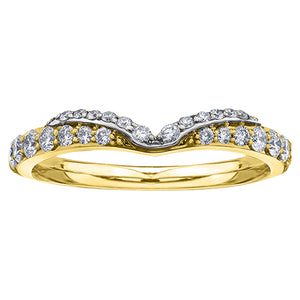 Ladies White and Rose Gold Wedding Ring