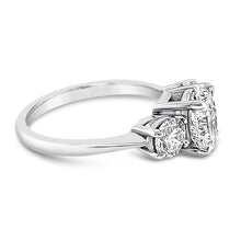 Load image into Gallery viewer, Three Stone Oval &amp; Round Diamond Engagement Ring - 2.30ct