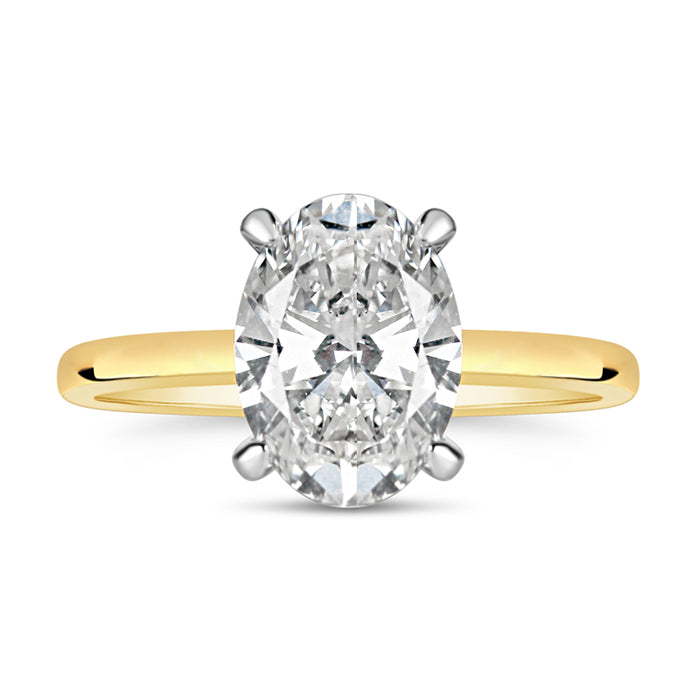 Oval Hidden Halo Solitaire 1.00ct - Laboratory Grown Diamond