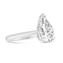 Load image into Gallery viewer, Pear Solitaire Engagment Ring 3ct - Laboratory Grown Diamond