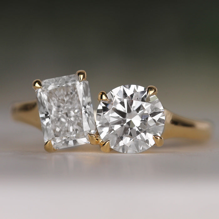 Toi et Moi Engagement Ring 2.11ct