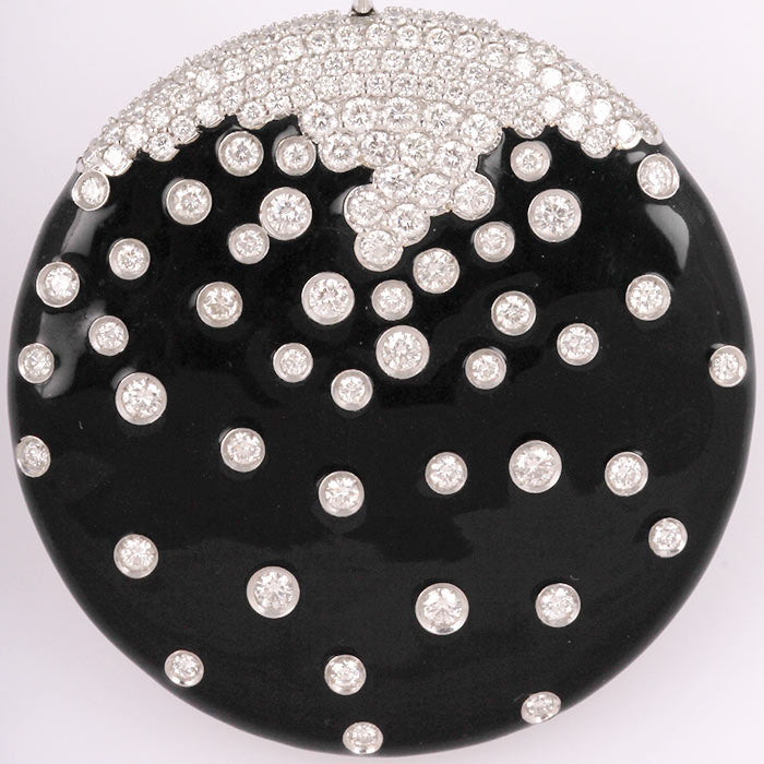 Damiani Diamond & Onyx Drop Pendant - 1.37ct