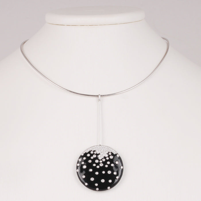 Damiani Diamond & Onyx Drop Pendant - 1.37ct