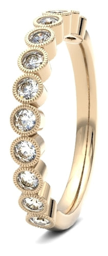 Millgrain Bezel Diamond Set Ladies  Wedding Ring