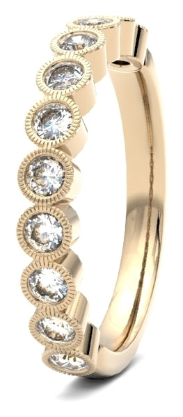 Millgrain Bezel Diamond Set Ladies Wedding Ring