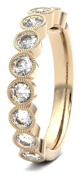 Millgrain Bezel Diamond Set Ladies Wedding Ring