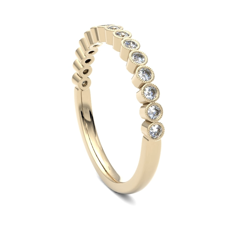 ROUND BRILLIANT CUT MILLGRAIN BEZEL - 0.15ct