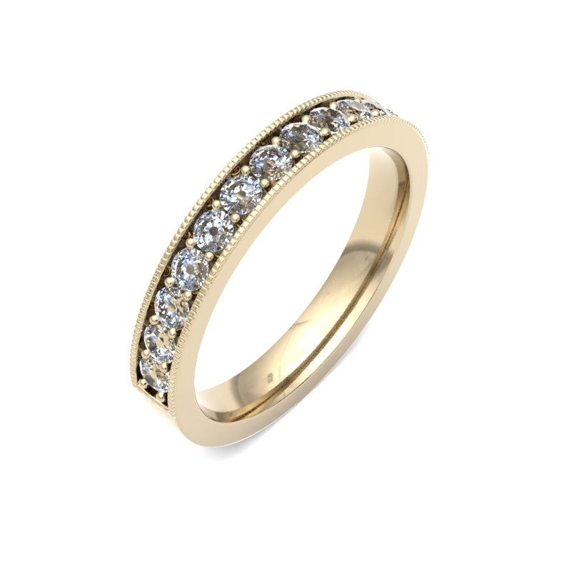 ROUND BRILLIANT CUT MILLGRAIN CHANNEL CLAW - 0.50ct