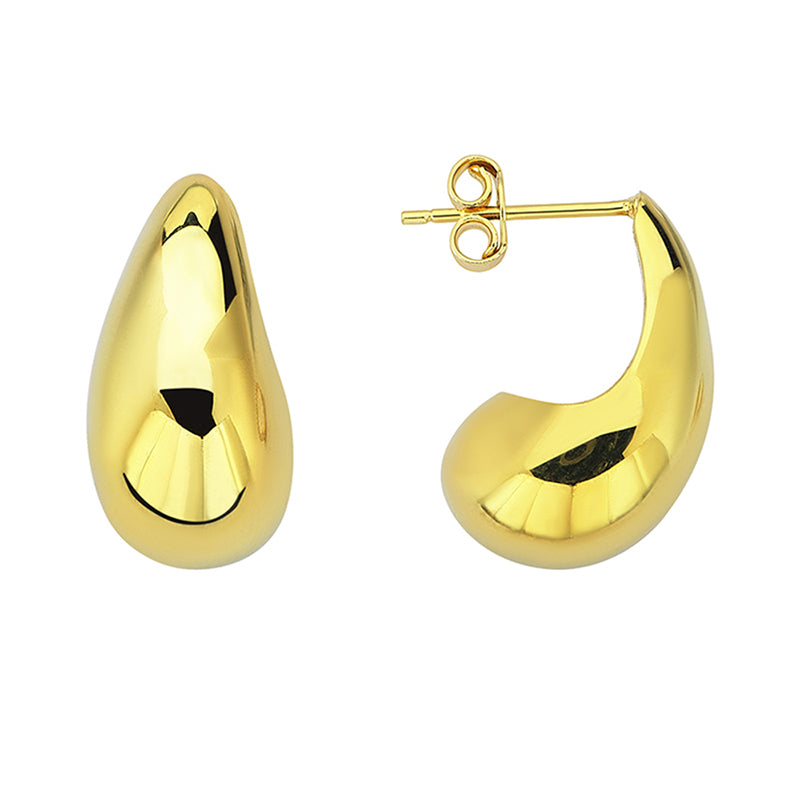 Bulbous Teardrop Earrings 20x9mm