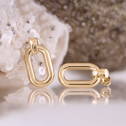 Paperclip Link Drop Earrings