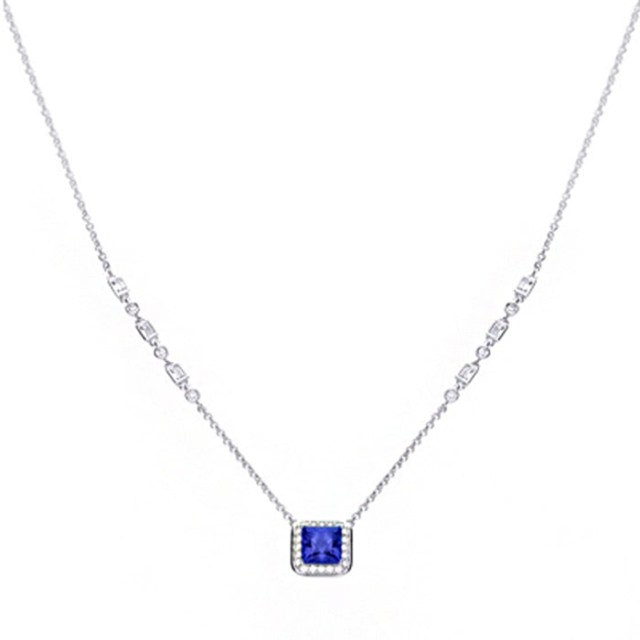 Sapphire Blue Zirconia Necklace