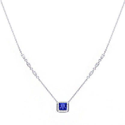 Sapphire Blue Zirconia Necklace