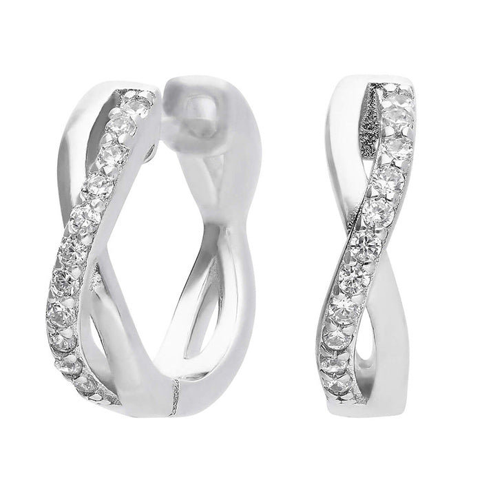 Infinity Pave Zirconia Hoop Earrings