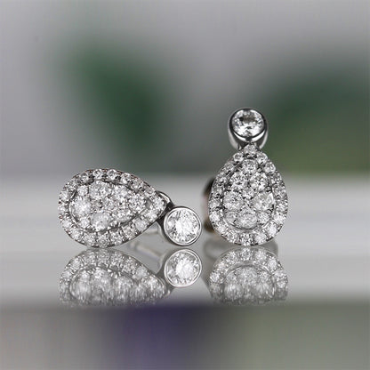 Rocks Teardrop Diamond Earrings