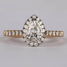 Load image into Gallery viewer, Pear Halo Engagement Ring 0.93ct