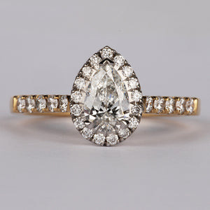 Pear Halo Engagement Ring 0.93ct