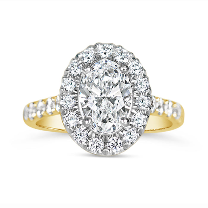 Oval Halo Engagement Ring 1.32ct