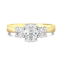 Load image into Gallery viewer, Oval &amp; Round Brilliant Three Stone Engagement Ring 1.63ct - Laboratory Grown Diamonds